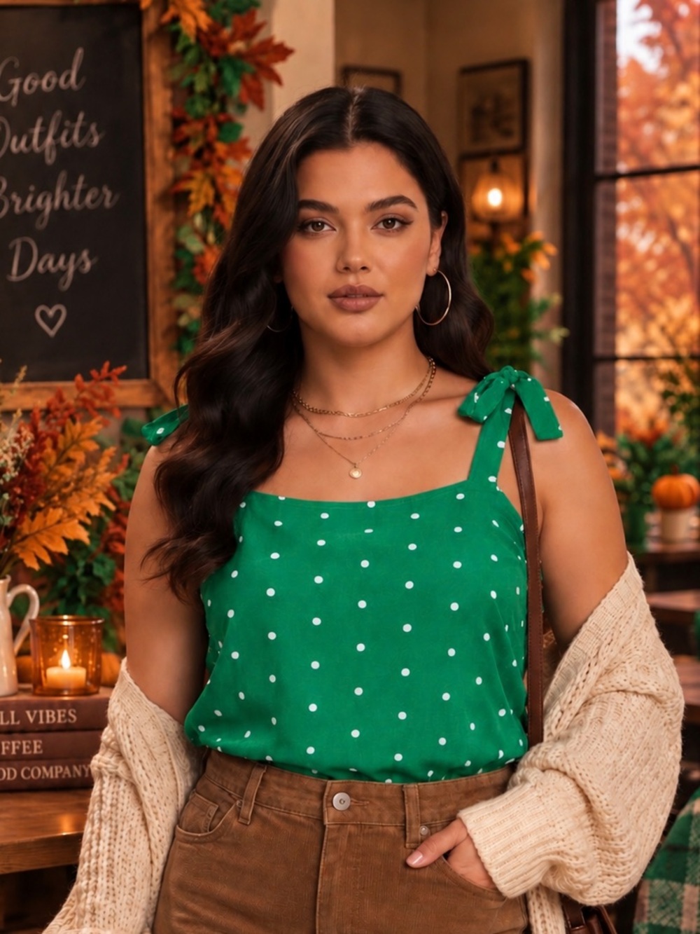 🛍️ OLD NAVY green polkadot, smocked, cropped dobby corset tank top size X-Large